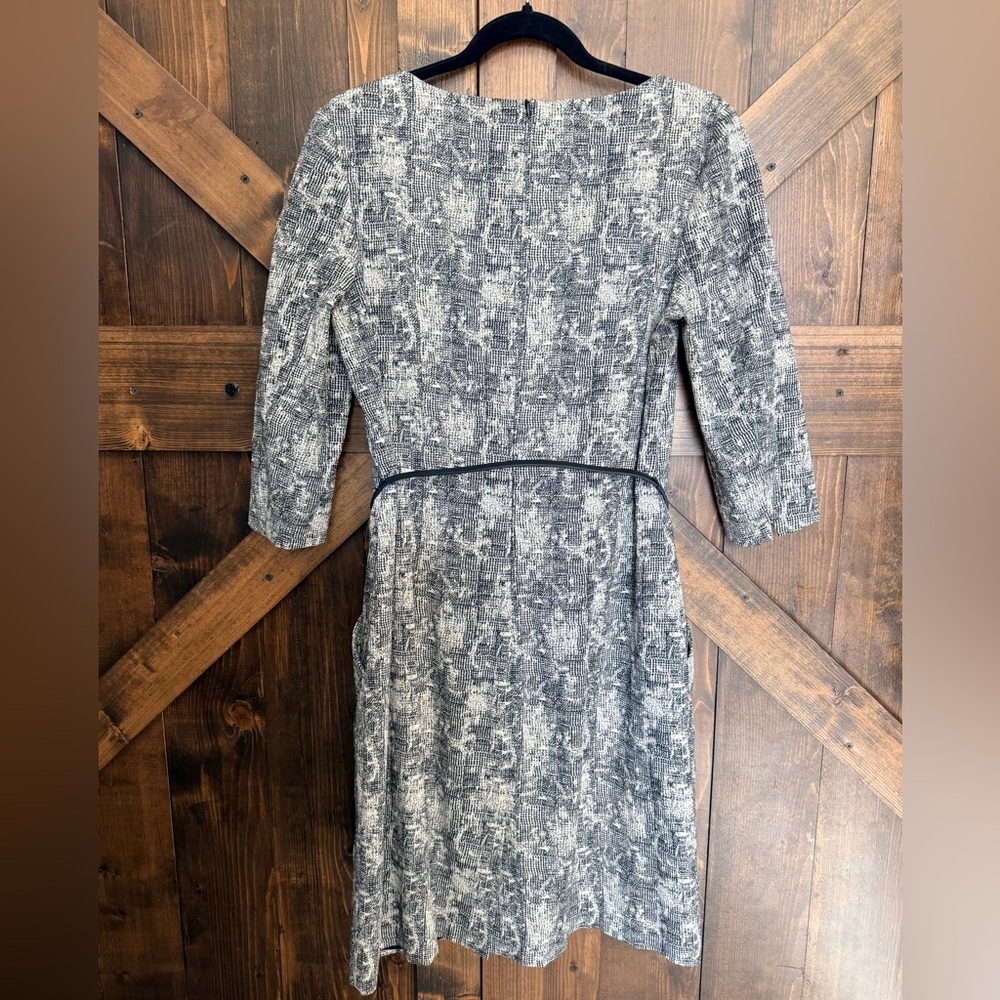 M.M. LaFleur Etsuko Sheath Knee Length 3/4 Sleeve Black White Dress Size 12 - Picture 4 of 10